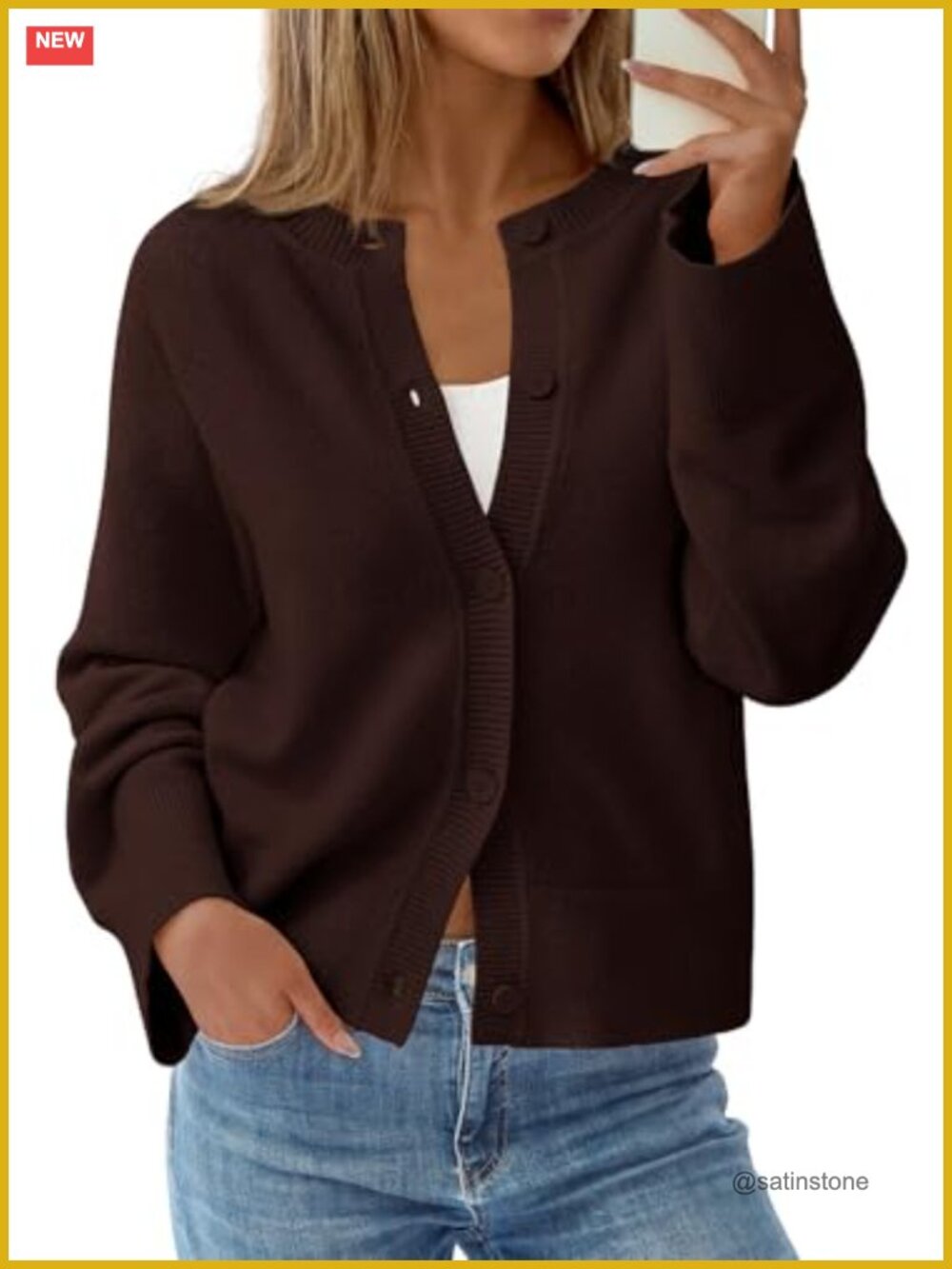 Oversized Drop Shoulder Cardigan Women Chunky Knit Long Bell Sleeve